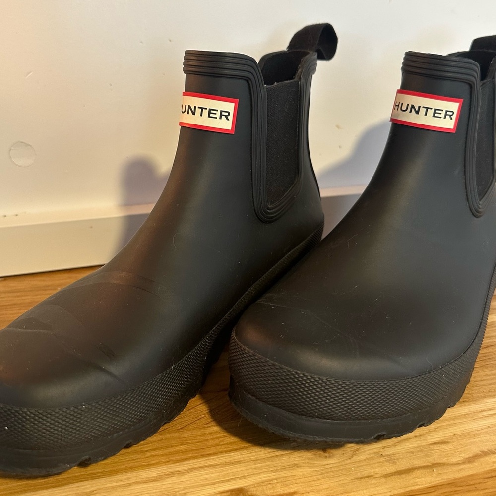Hunter Black Ankle Rain Boots